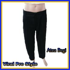 Viral Guido - Celana Panjang Formal Kerja Pria - Kantor - Semi Begi / Biggy / Jumbo - Bahan Twist - Hitam - Viral Pro