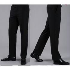 Viral Guido - Celana Panjang Formal Pria - Celana Panjang Kerja Kantor - Standart / Reguler Fit - Bahan Kain Teflon - Hitam - Viral Pro
