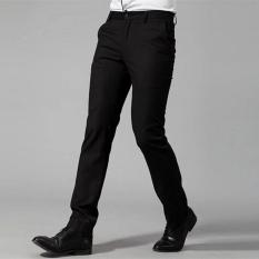 Viral Guido - Celana Panjang Kerja Formal - Slim Fit - Celana Kantor Slimfit - Bahan Kain Teflon Twist - Hitam