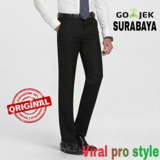 Viral Guido - Celana Panjang Pria Formal Kerja Kantor - Formal - Slim Fit - Bahan Twill / Drill - Hitam - Viral Pro