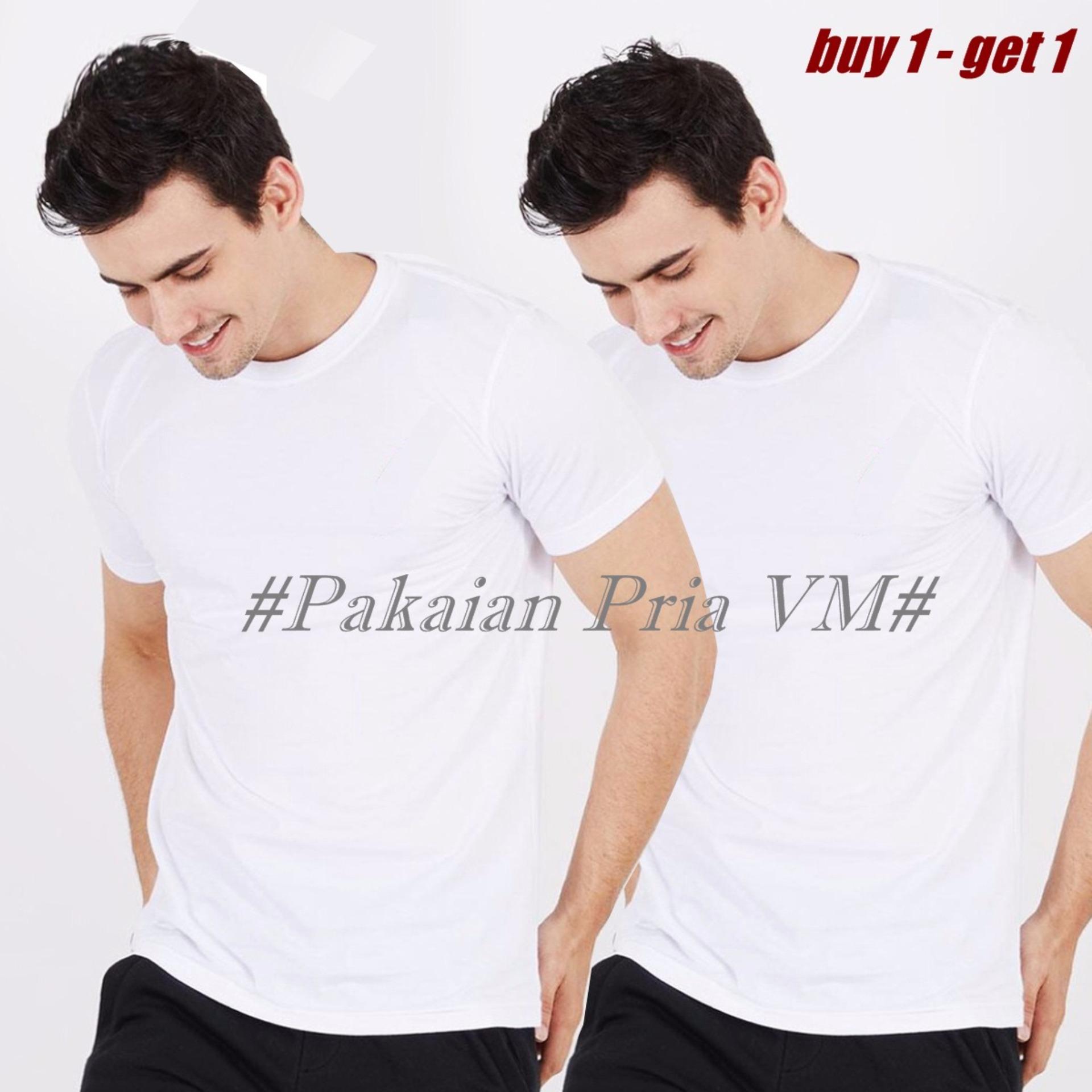 VM - Buy 1 Get 1 - Get 2 pcs Oblong Kaos Putih Polos Basic Pendek