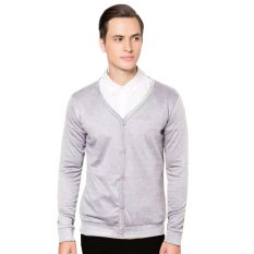 VM Cardigan Sweater Rajut Abu Muda  Polos - Long Knitt