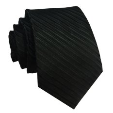 VM Dasi Fashion Slim Hitam Polos Garis - Long Slim Tie