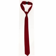 VM Dasi Polos Slim Merah Maroon Simpul Langsung Jadi