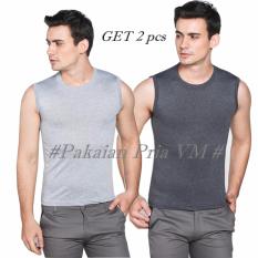 VM - Get 2 pcs Singlet Polos abu - Singlet Dalaman Pria