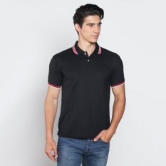 VM Kaos Ber Kerah Polos Polo Shirt Hitam Pendek