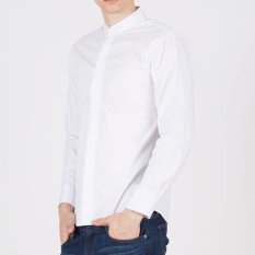VM Kemeja Kerah Shanghai Muslim Casual Slimfit Putih Panjang - Long Shirt