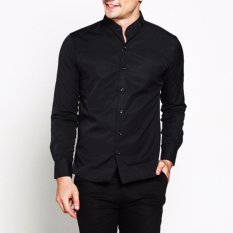 VM Kemeja Krah Koko Muslim Slimfit Panjang Hitam