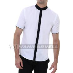 VM Kemeja Krah Koko Muslim Tangan Pendek Slimfit Putih