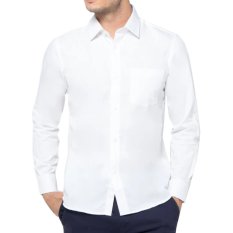 VM Kemeja Pria Polos Slimfit Basic Panjang Putih - White Long shirt