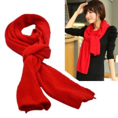 Vococal Wanita Modis Musim Dingin Wol Merajut Syal Selendang HangatInfinity Merah-Intl