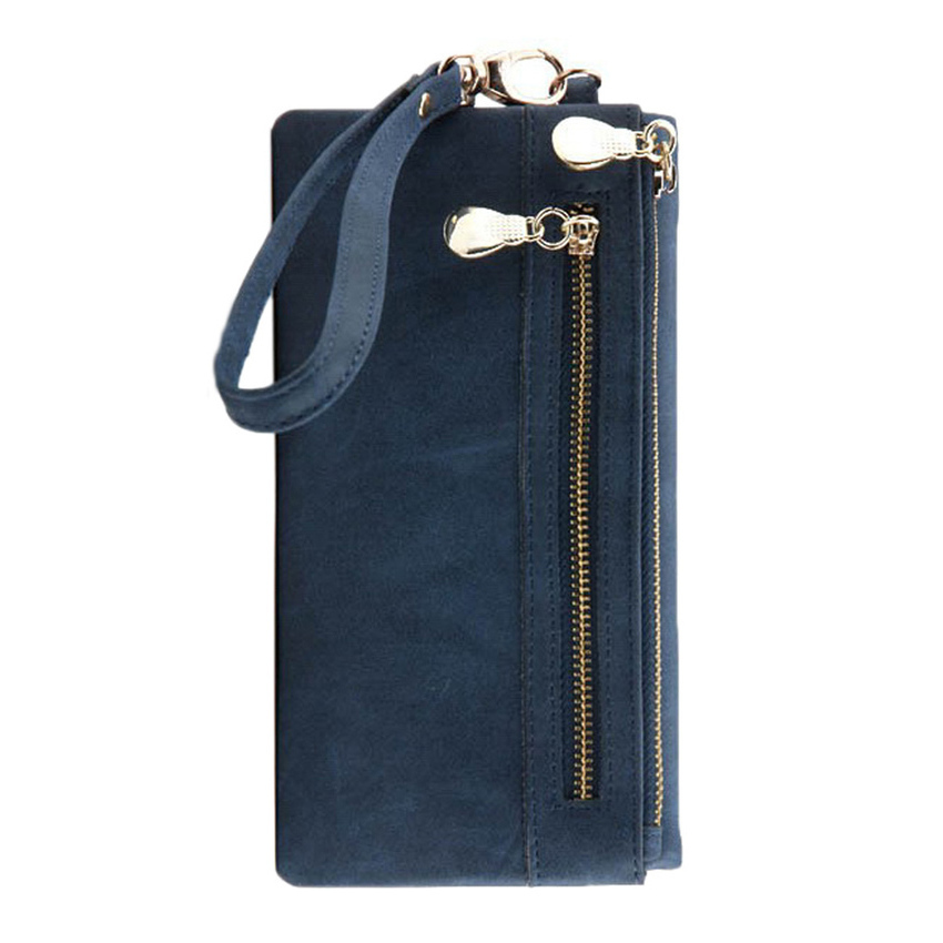 VR_Tech Modis Gaya Korea Wanita Retro Double Zipper Dompet Panjang 9 Warna untuk Dipilih Navy Blue-Intl VR_Tech Modis Gaya Korea Wanita Retro Double Zipper Dompet Panjang 9 Warna untuk Dipilih Navy Blue-Intl