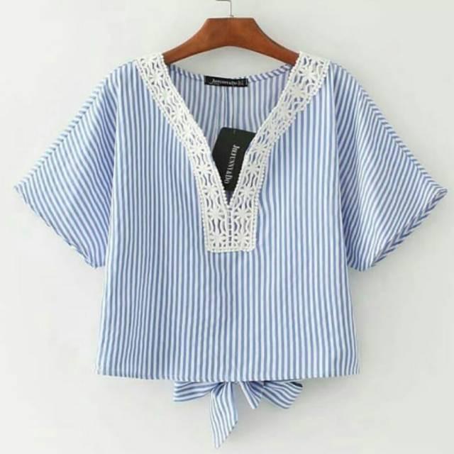 Vshop91jkt - Blouse Yovie Stripe Blouse Salur Wanita Atasan Wanita Baju Kaos Wanita blouse Renda Blouse garis Kaos salur Tshirt Salur Vshop91jkt - Blouse Yovie Stripe Blouse Salur Wanita Atasan Wanita Baju Kaos Wanita blouse Renda Blouse garis Kaos salur Tshirt Salur