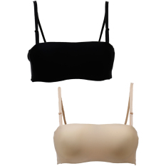 Wacoal IB 5618 1/2 Cup Bra Bundle - 2 Buah - Hitam-Cream