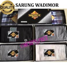 Wadimor Hitam Putih Kain Sarung Tenun Muslim Pria Dewasa Cocok Untuk Ibadah Warna Hitam Putih Abu Original
