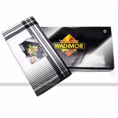 Wadimor Sarung Tenun Motif Hitam Putih Kain Sarong Muslim Pria Dewasa Perlengkapan Ibadah Sholat Jum'at Ied Hari Raya Pengajian Corak Masa Kini Fashionable Man Fashion Percaya Diri Elegan Eksklusif Bahan Halus Lembut Adem Nyaman K046 - Putih Abu