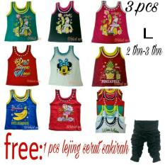 Wahid acc baju atasan tank top S,M,L,XL ( 3 bulan-5 tahun) free 1 pcs lejing sakira warna hitam
