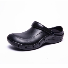 Wako Sepatu Tergelincir Chef Sepatu Kerja Musim Panas Dapur (Hitam)