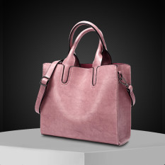 Wanita Warna Solid Produk Asli Tas Tangan Bahu Tas Selempang (Merah muda untuk mengirim Clutch paket + paket kartu + asuransi pengiriman)