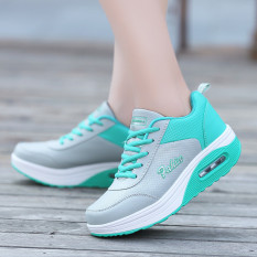 Busana Santai Wanita Sepatu Kets Sepatu Olahraga Sepatu Lari Sepatu Berjalan Hijau