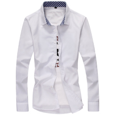 Warna Polos Bisnis Kasual Perkakas Laki-laki Putih Kemeja Musim Semi Kemeja (Putih) baju Atasan Kaos Pria Kemeja Pria