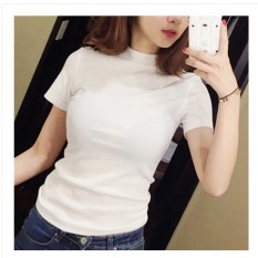 Warna Polos Perempuan Baru Atasan Kaus (Hitam) Baju Wanita Baju Atasan Kemeja Wanita