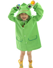 Waterproof jas hujan lucu anak laki-laki dan perempuan kartun anak berkerudung jaket jas hujan ponco jas hujan setelan 3-8 tahun/untuk berkemah di luar ruangan bersepeda jas hujan hijau