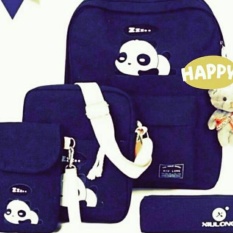 WD Tas Sekolah Anak / Tas Ransel Anak BIRU DONGKER 4 in 1 /TAS ANAK PANDA