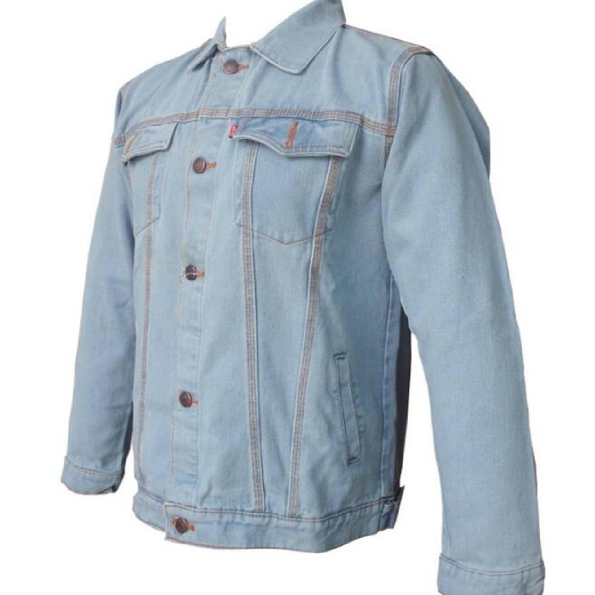 Wdstore Jaket Jeans Denim Casual Pria Men's - Bioblit Pudar