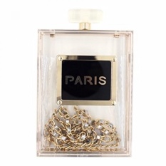Weddinghelper Wanita Akrilik Transparan Paris Perfume Bentuk Malam Tas Clutch Antik Perjamuan Tas (Transparan)-Internasional