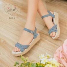 Wedges Kepang Denim Biru DN01
