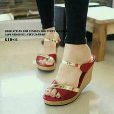 Wedges Pesta Merah Lis Gold G19