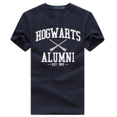 Weiliang Hogwarts Terinspirasi Siswa Magic Pendek T-Shirt untuk Mens American Apparel Kaos Lucu Navy Blue-Intl