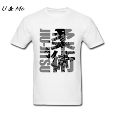 Weiliang Jiu Jitsu Karya Seni Laki-laki T-Shirt Lengan Pendek Jual Murah O Leher BJJ T Kemeja Musim Panas DIY Men Tops Putih -Intl