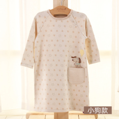 Wellber Katun Model Musim Semi Dan Musim Gugur Gaun Tidur Sayang Jubah Tidur (Boneka Anjing Teddy Model)