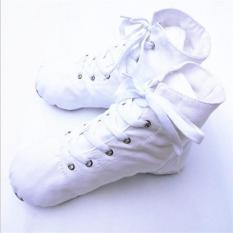 Putih Warna Orang Dewasa Anak Canvas Ballet Senam Latihan Yoga Lembut Sepatu Tari I112-Intl