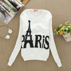 White Hot Penjualan Musim Semi Musim Gugur Wanita Hoodies Casual PARIS Dicetak Olahraga Sweatshirt Pullover Candy Jaket Mantel Pakaian Bersepeda Winter Tops- INTL