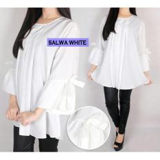 White Salwa Jumbo Blouse Baju Atasan Wanita Bigsize