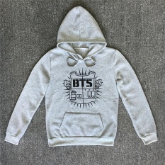 Putih WomensFASHION Hoodies Casual Cepat Kering Lengan Panjang Sweatshirt Aktibong Pamumuhay Fitness Latihan Jaket Hooded Mantel Sportswear BTS Cetak-Internasional