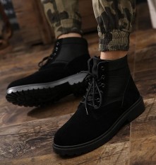 WI Pendek Boots Men's Leather Flat Martin Boots, Inggris Desert Boots Siswa Edisi Korea-Intl