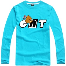 Wikipedia katun lengan panjang ukuran besar laki-laki t-shirt (Sky Blue)
