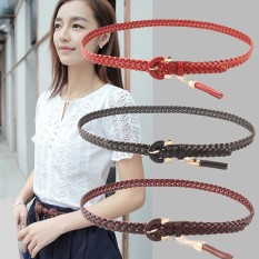 Liar Modis Logam Rantai Pinggang Beku Ular Kulit Kepangan Sabuk Tipis Fringed Dekoratif Sabuk Wanita Korea-Internasional