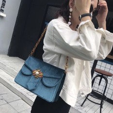 Tas Musim Dingin Wanita 2017 Gaya Baru Velvet Metal Bee Pearl Lock Paket Kecil Oblique Satchel Jaringan Bag-Intl