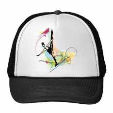 Winter Sport Figure Skating Female Athletes Skate Watercolor Sketch Illustration Trucker Hat Baseball Cap Nylon Mesh Hat Cool Children Hat Adjustable Cap