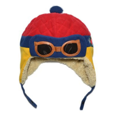 Hangat musim dingin anak Beanie Earflap hat topi Pilot Penerbang untuk Gaya 2 yg 5 tahun anak-anak berusia Merah + Biru + Kuning