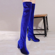 Musim Dingin Paha Tinggi Wanita Sepatu Bot Sepatu Bot Di Atas Sepatu Bot Setinggi Lutut Peregangan Kumpulan Sepatu Hak Tinggi Sepatu-Intl