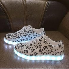 Bersamaku LED Light Up Sepatu 11 Warna Berkedip Rechargeable Olahraga Menari Sneakers untuk Mens Womens Boys Girls (Floral) -Intl