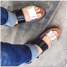 WK Fashion Sandal Wanita Karir Elegant Devinas - Silver Black