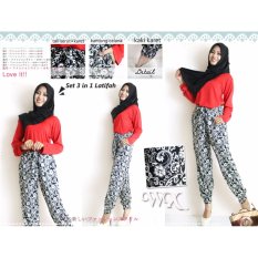 WNX - Stelan Latifah 3 in 1 (Celana Joger +tops+pasminah)