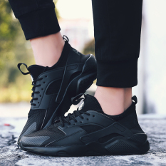 Kets Tinggi Pria Ukuran Besar Bernapas Putih (Hitam Datar Model) (Hitam Datar Model)